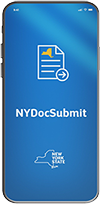 NYDocSubmit app icon on a cell phone